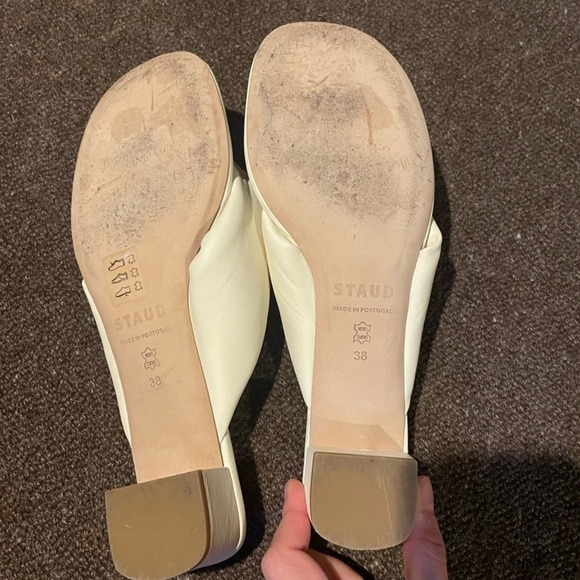 STAUD Cream Leather Shoes Size 8 - Picture 8 of 8
